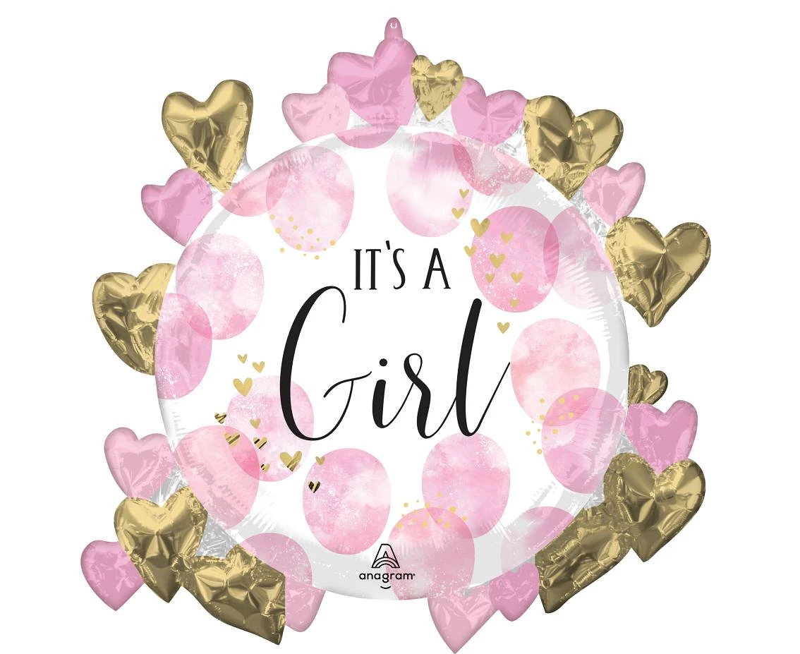 Balon foliowy Baby Girl Pink Watercolor KK