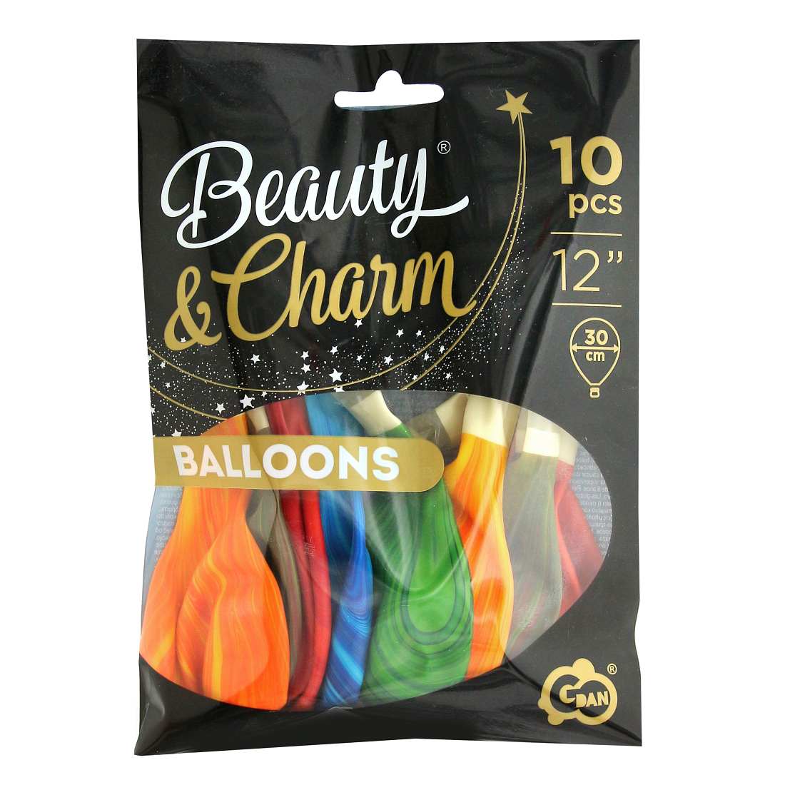 Balony B&C 12", pastel agat wielokolorowy, 10szt.