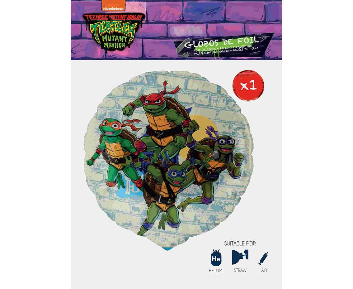 Balon foliowy 18" FX - Żółwie Ninja, pakowany