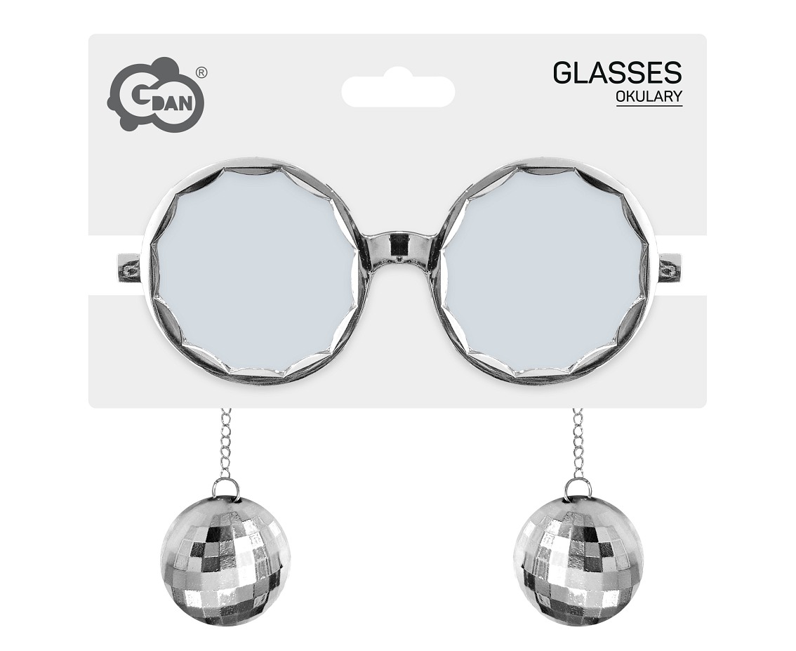 Okulary Disco, srebrne