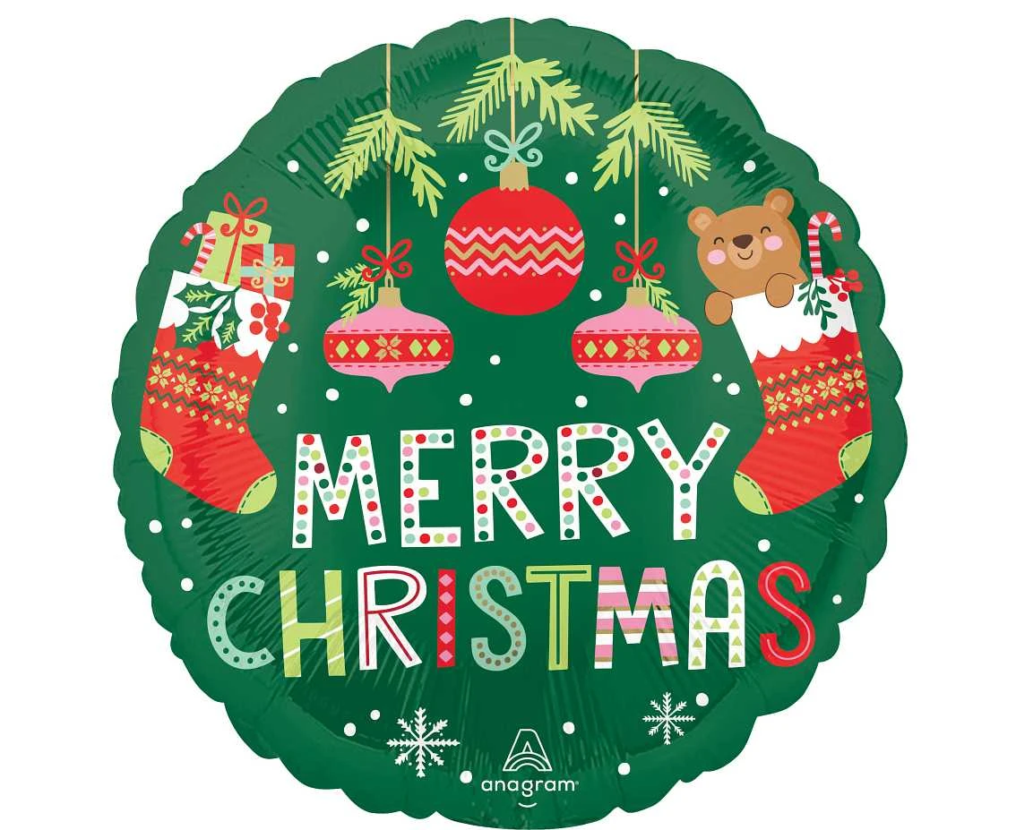 Balon foliowy 18"  Beary Christmas KK