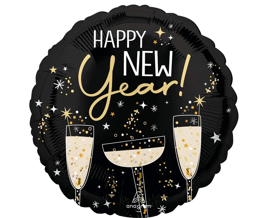 Balon foliowy 18"  Bubbly New Year KK