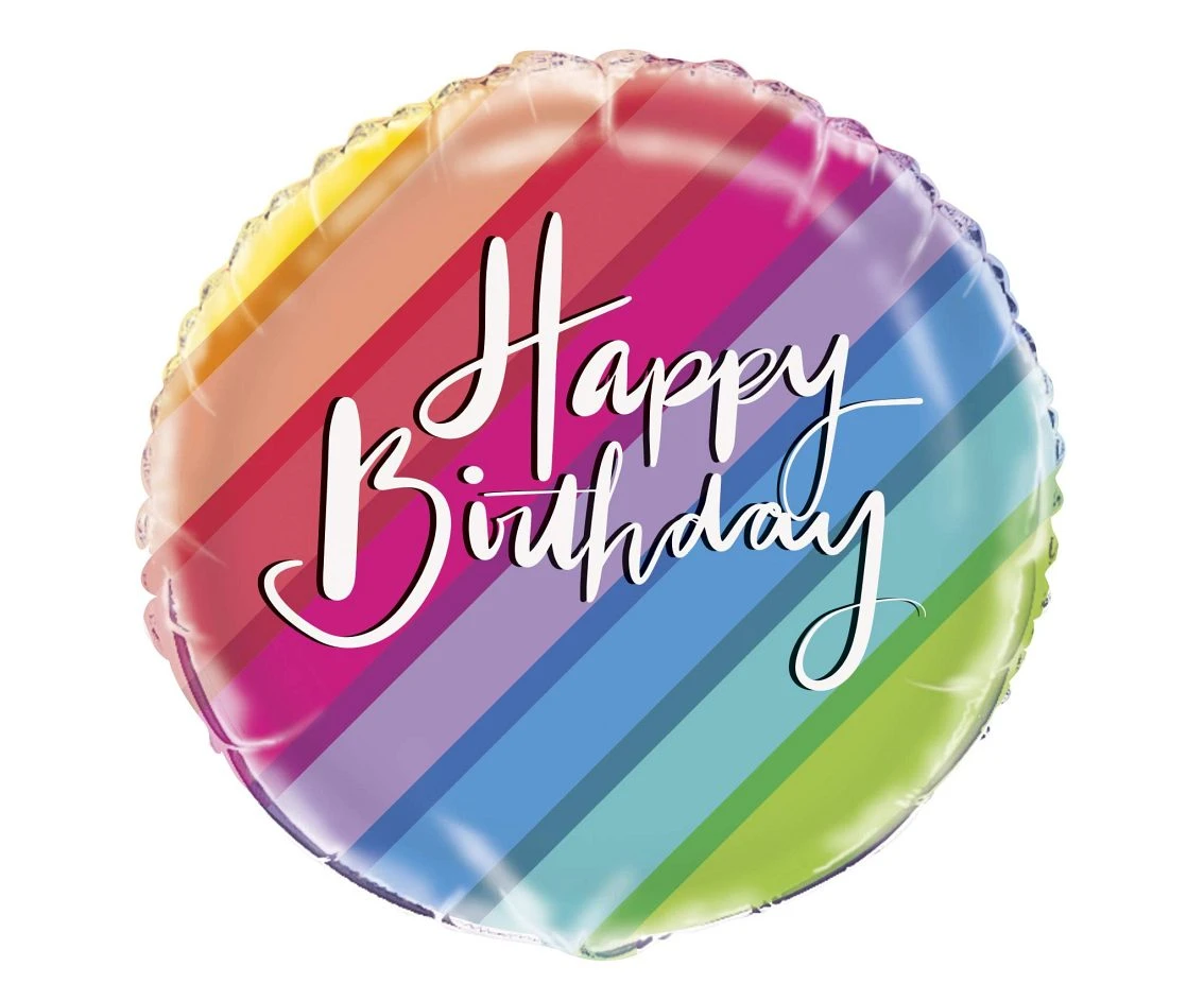 Balon foliowy 18" Rainbow  Happy Birthday