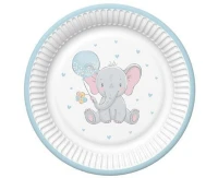 Talerzyki Baby Elephant with Blue Ballon, 8 szt.