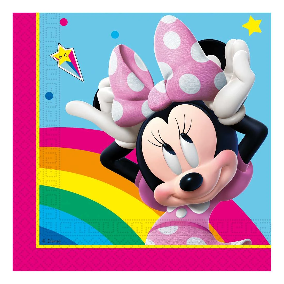 Serwetki papierowe Minnie Rainbow Makes Me Smile, 33x33 cm, 20 szt.