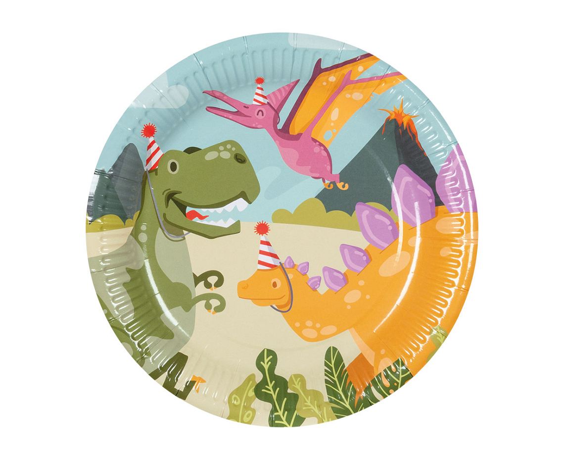Talerzyki Dino party 23 cm, 10 szt.