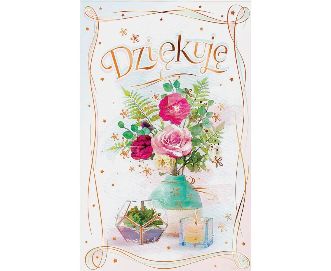 Kartka Dziękuję, Kwiaty