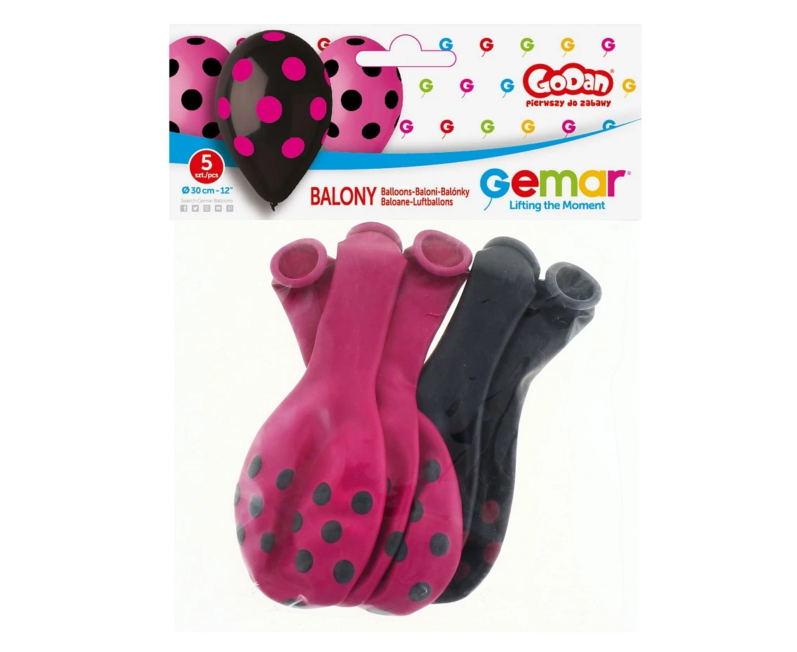 Balony Gemar 12", pastel premium "hen night grochy", 5szt. KK