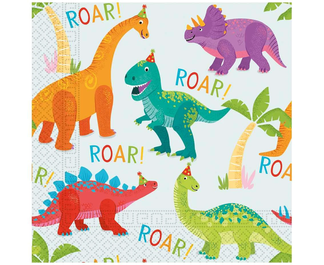 Serwetki papierowe 33X33 cm DECORATA PARTY DINO PARTY  FSC, 20 szt.