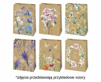 Torebka ozdobna typu kraft T5EK 230x320x110 Ogólne zest. 210 Kwiaty - Papier typu kraft, 1 szt.
