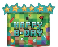 Balon foliowy Super Shape Pixel Party, 63 x 58 cm KK