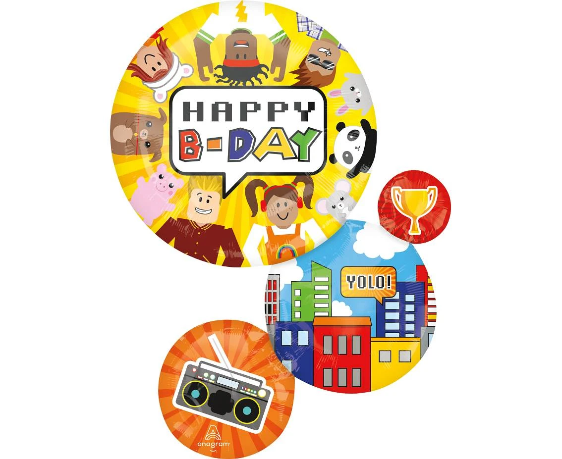 Balon foliowy H-BDAY  Super Shape XL, 71 x 55 cm KK