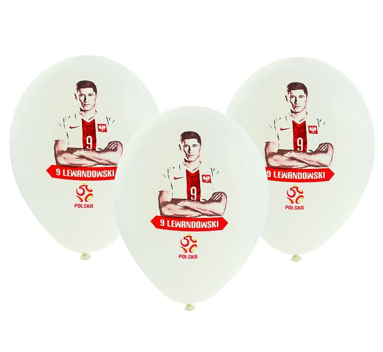 Balony białe z nadrukiem licencyjnym PZPN/ 5 szt.