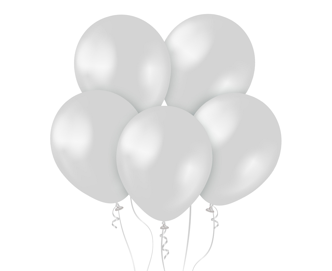 Balony  Kalisan 18", (metallic silver) metalik srebrne, 25 szt.