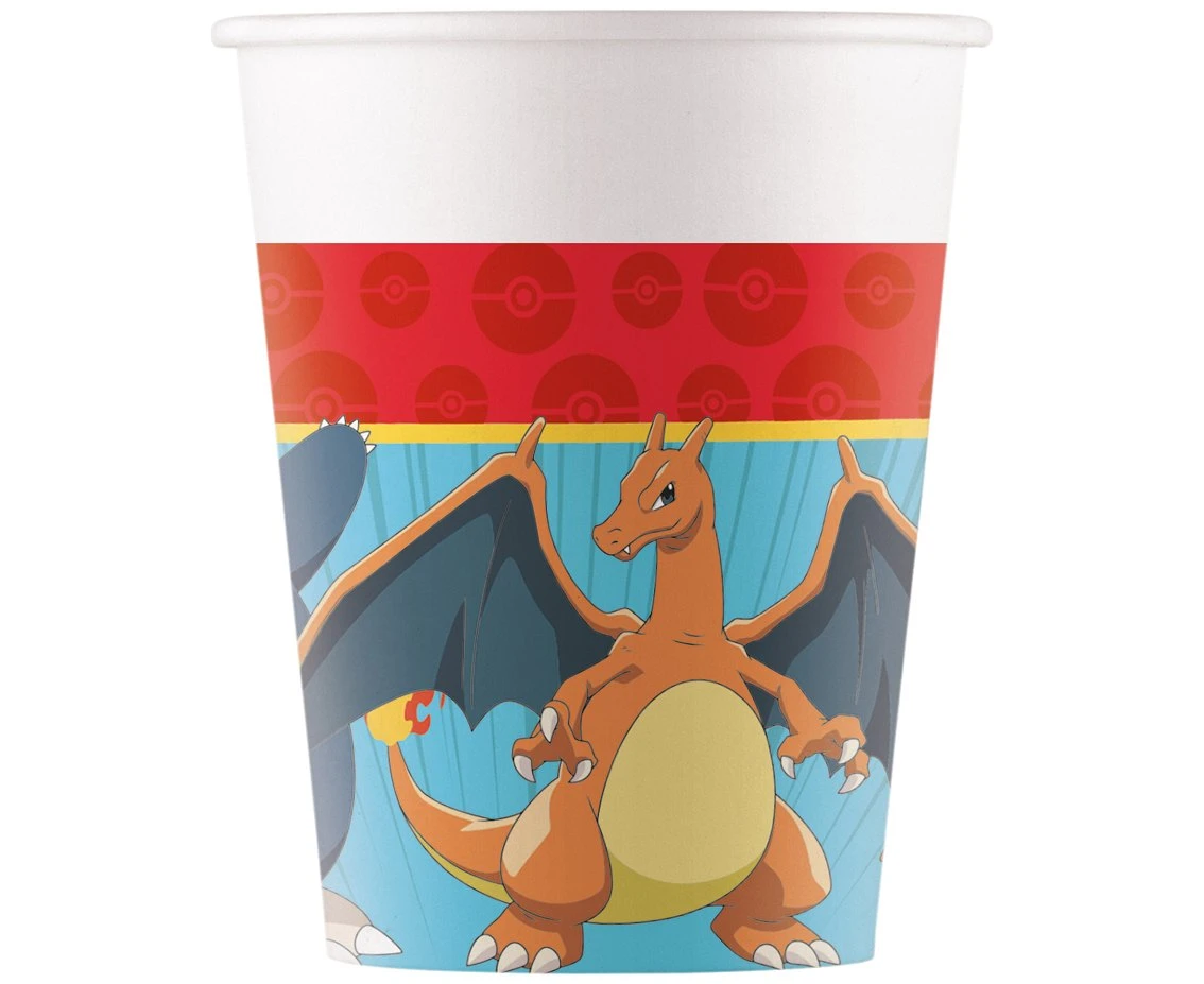 Kubeczki papierowe Pokemon, 200 ml, 8 szt.