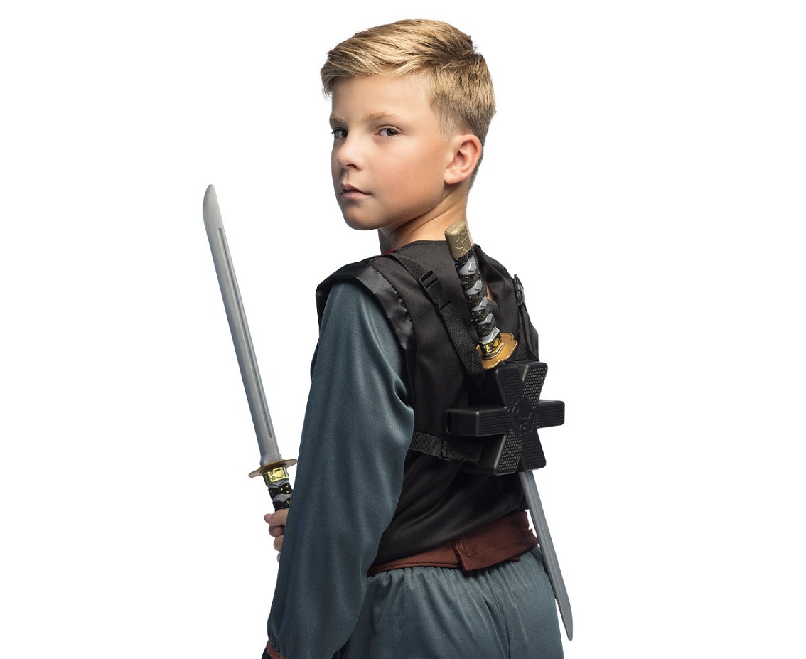 Zestaw 2 mieczy ninja z uchwytem, 52 cm, BSC