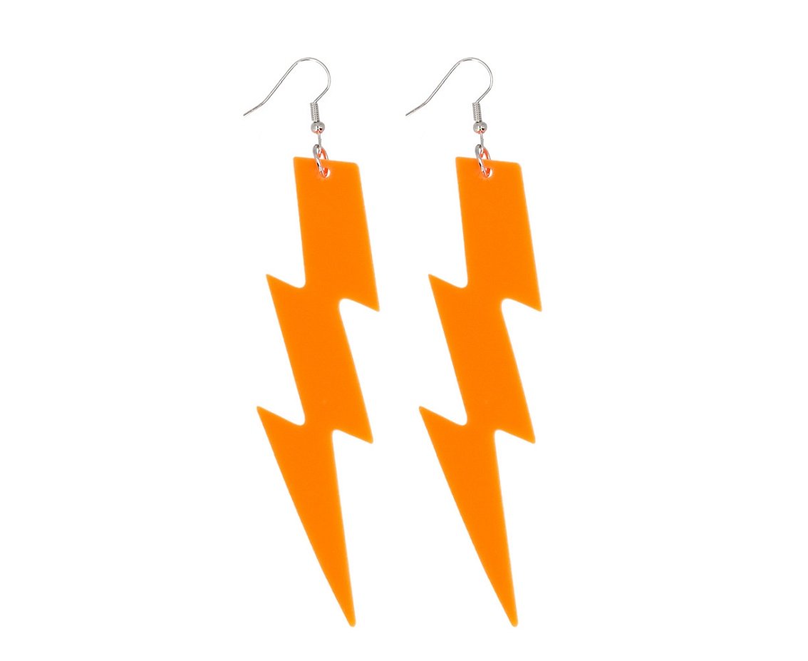 Para kolczyków Flash neonowo-pomarańczowe