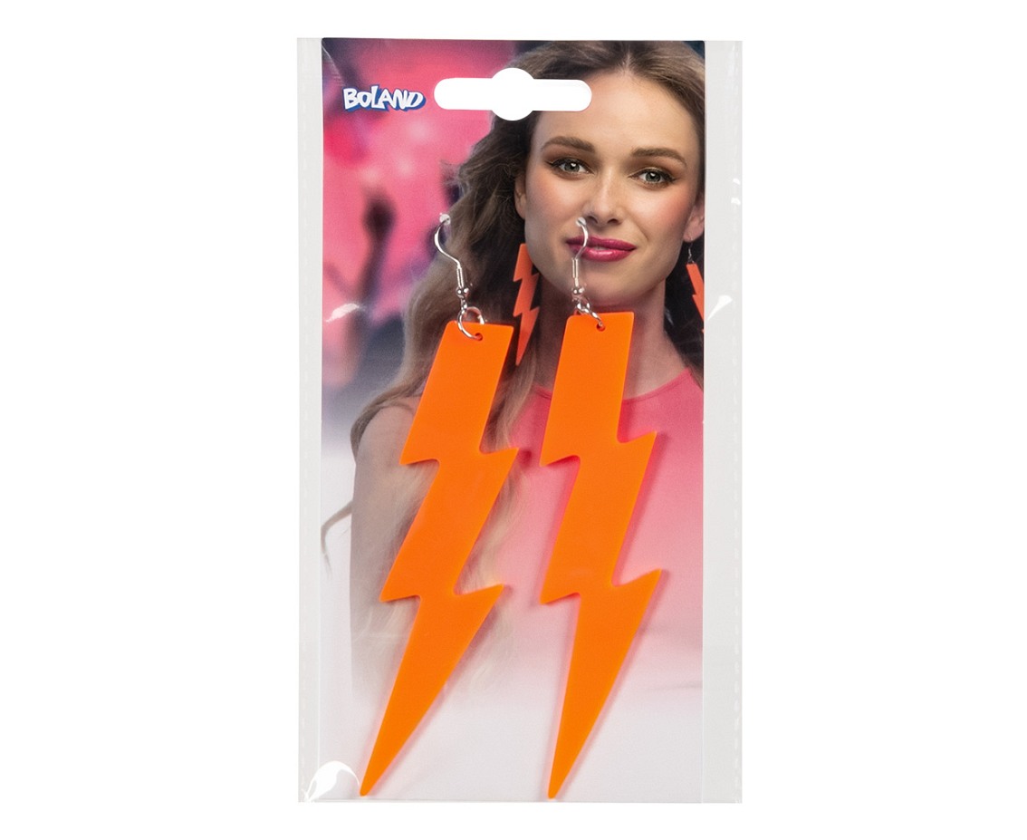 Para kolczyków Flash neonowo-pomarańczowe