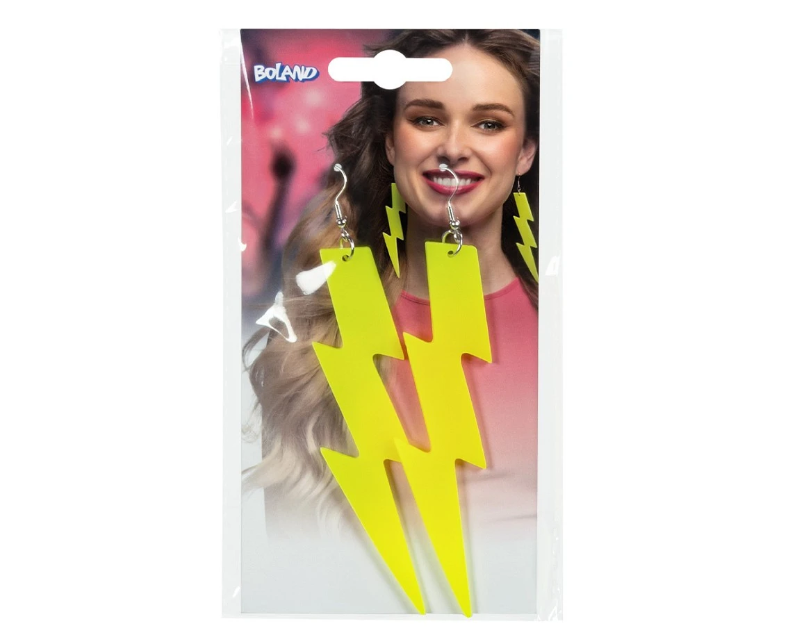 Para kolczyków Flash neonowo-żółte