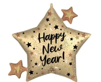 Balon foliowy SuperShape Satin NYE Natural Sparkle Star KK