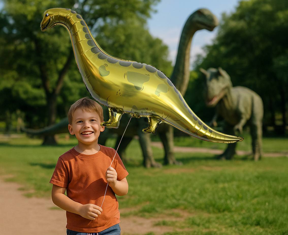 Balon foliowy Dinozaur- Brachiozaur, zielony, 99x56cm