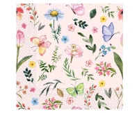 Serwetki papierowe Pink Butterfly, 25x25 cm, 20 szt.
