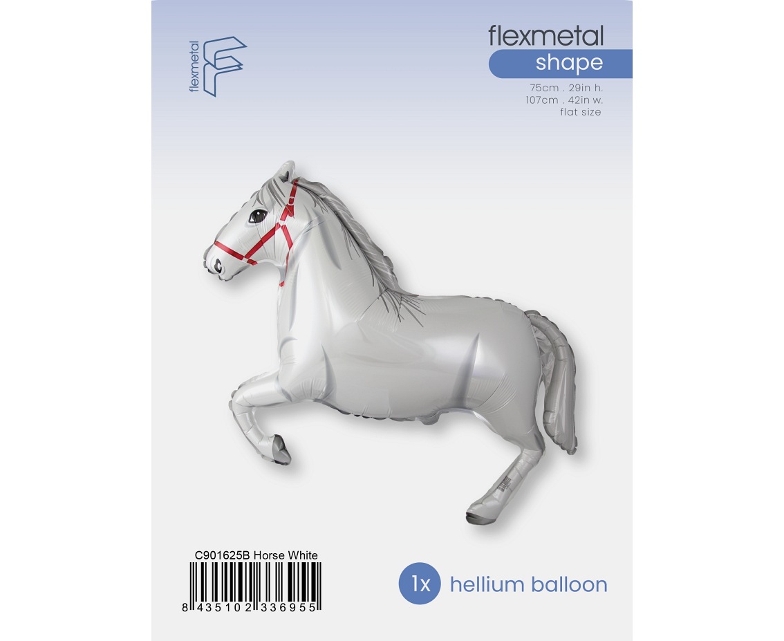 Balon foliowy 24" FX - Konie w galopie (białe), pakowany