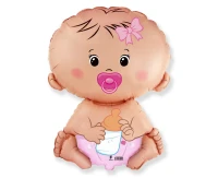 Balon foliowy 24" FX - "Bobas Dziewczynka", pakowany