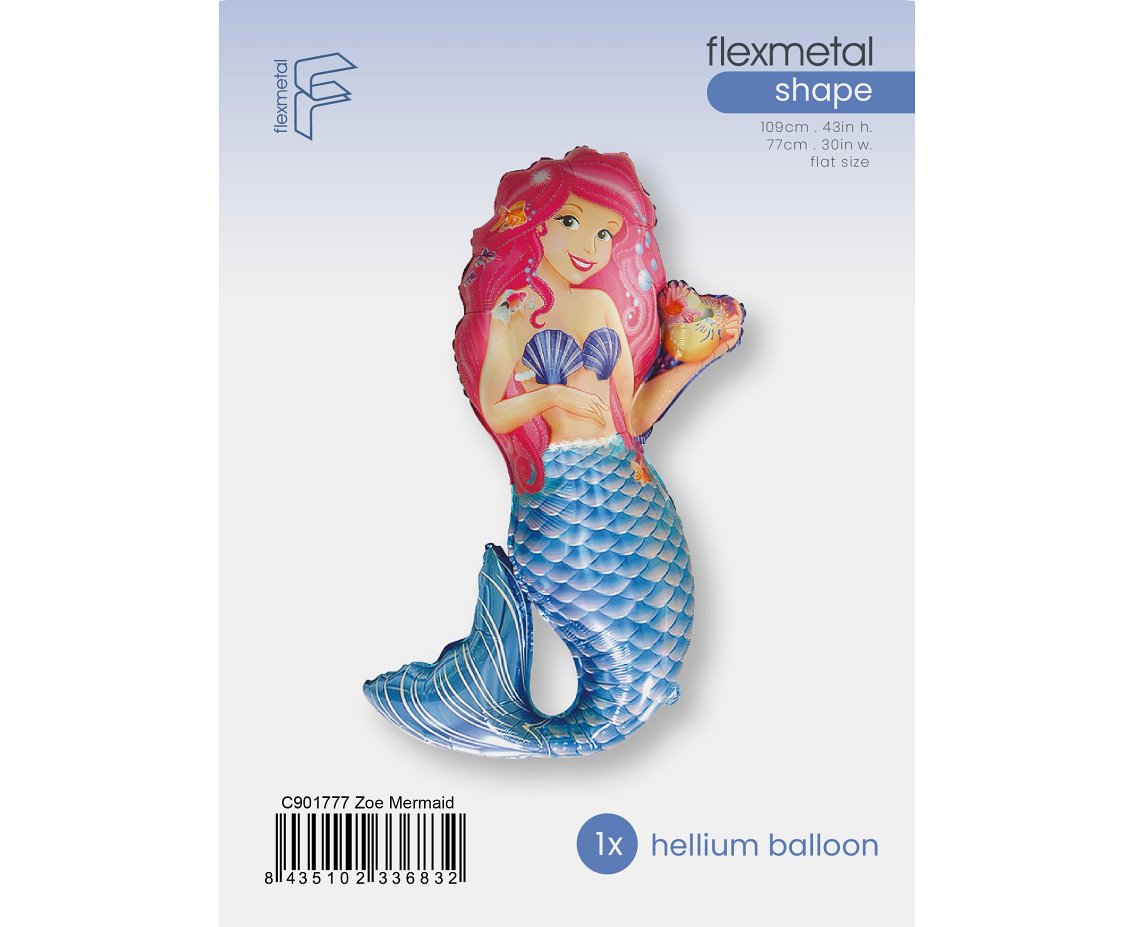 Balon foliowy 24" FX - Syrenka z muszlą, pakowany
