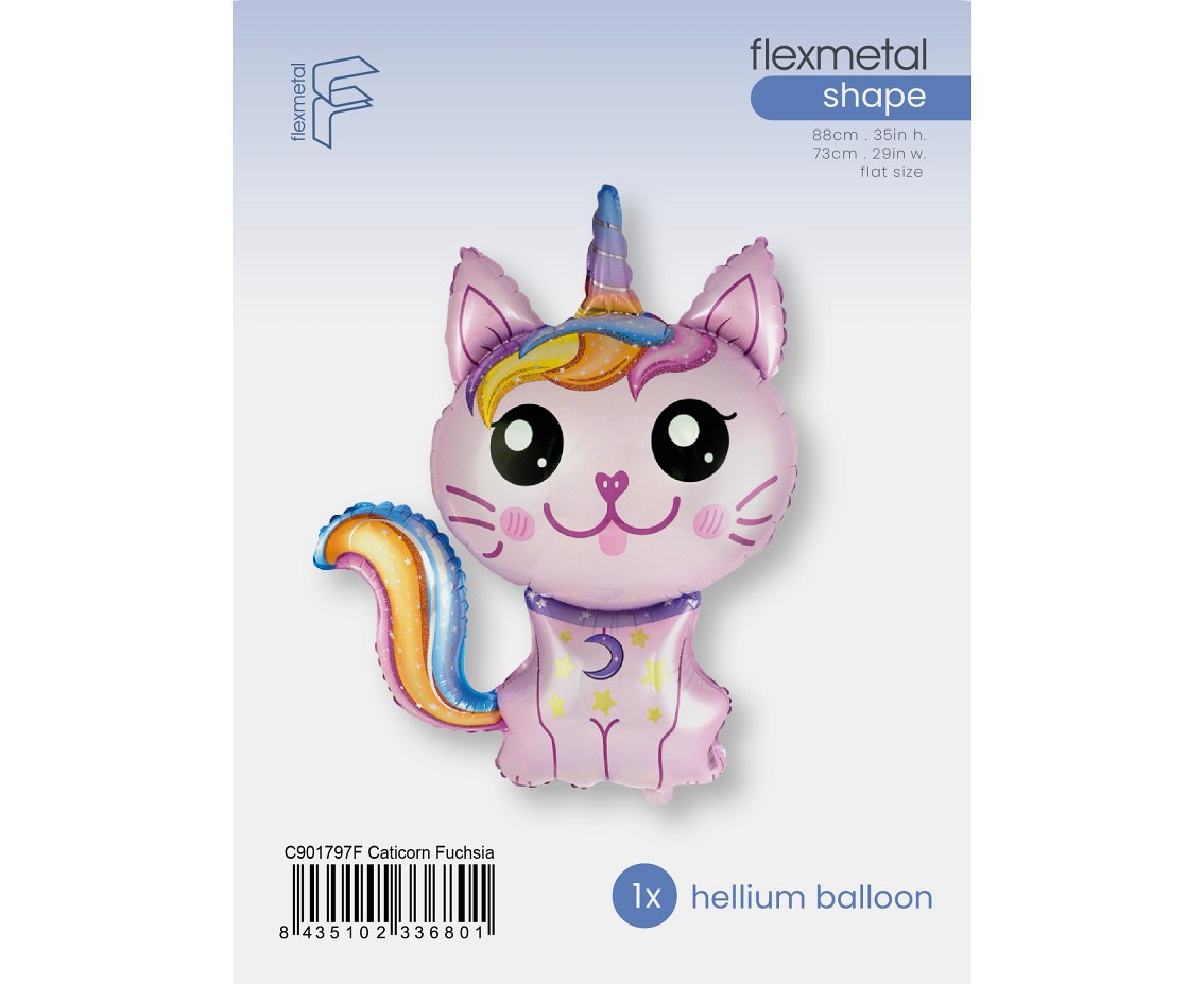 Balon foliowy 24" FX - Magiczny kot (różowy), pakowany
