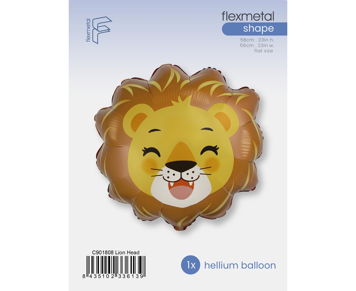Balon foliowy 24" FX - Lew (głowa), pakowany