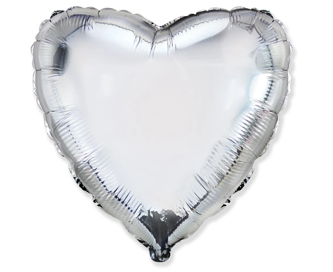 Balon foliowy 18" FX - Serce (srebrne), pakowany