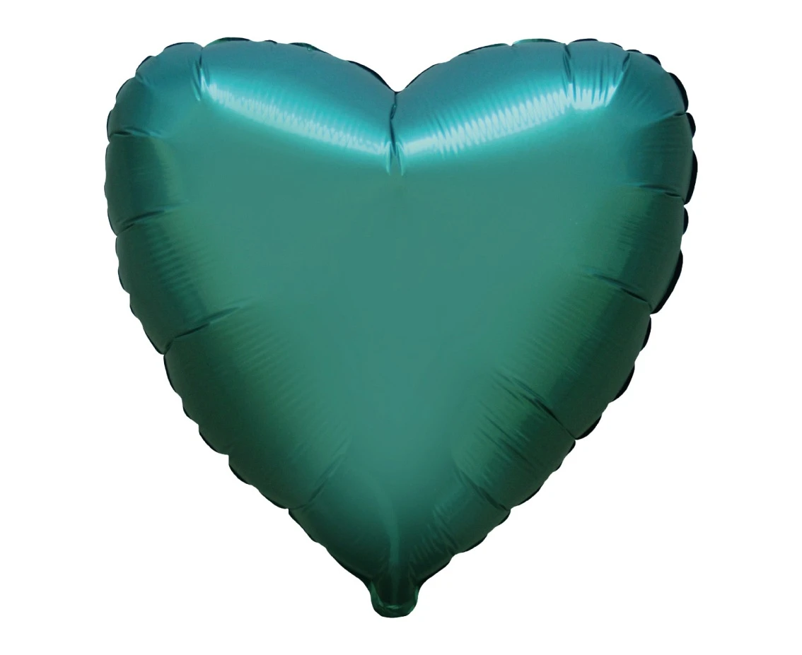 Balon foliowy 18" FX - Serce (satynowy c. zielony), pakowany KK