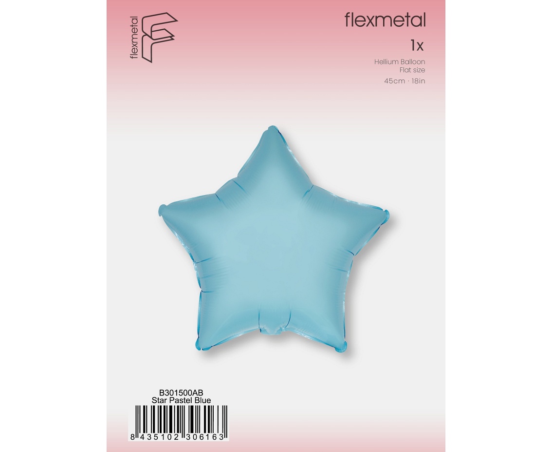 Balon foliowy 18" FX - Gwiazda (niebieska), pakowany