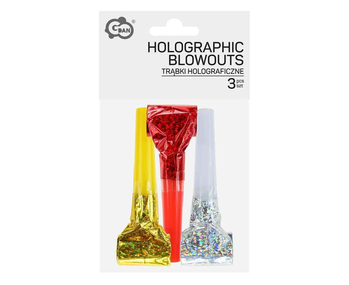 Zestaw 3 gwizdków holograficznych