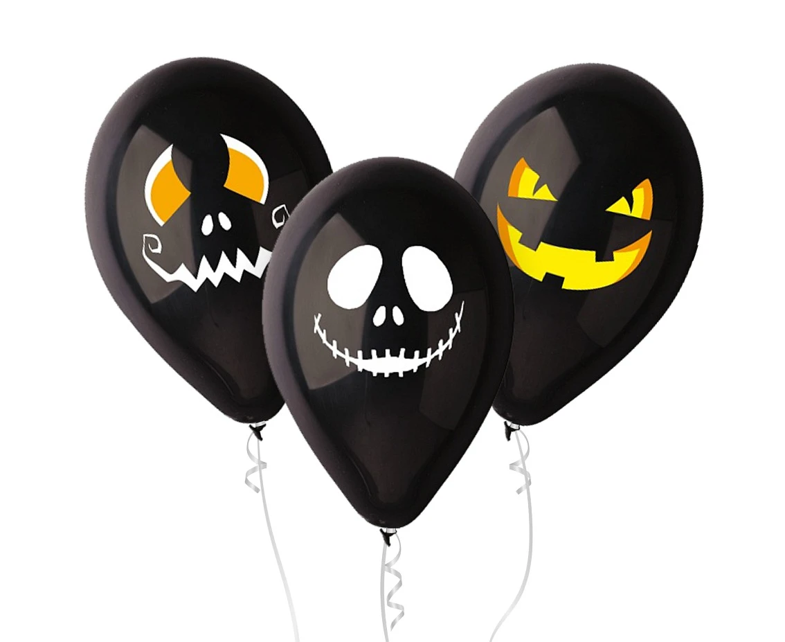 Balony Gemar 12", pastel premium "halloweenowe twarze", 3szt.