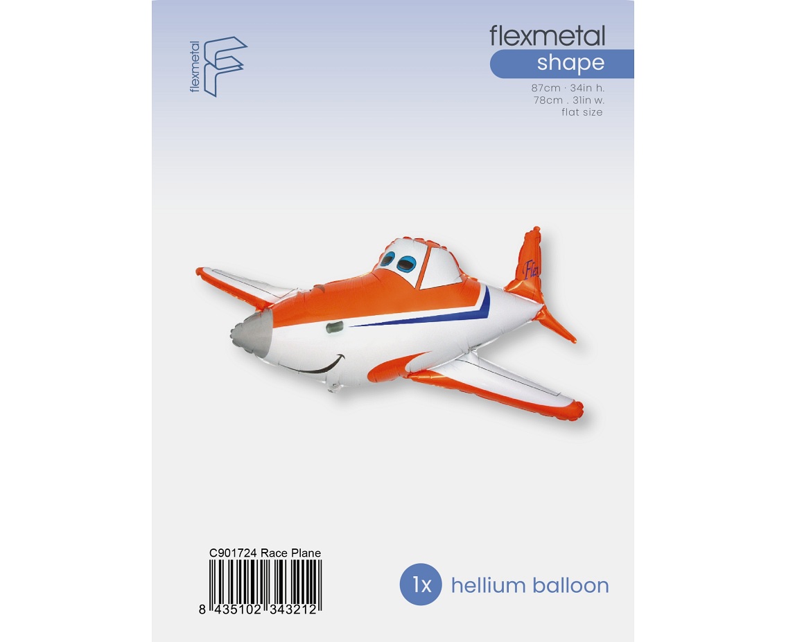 Balon foliowy 24" FX - Uśmiechnięty samolot, pakowany KK