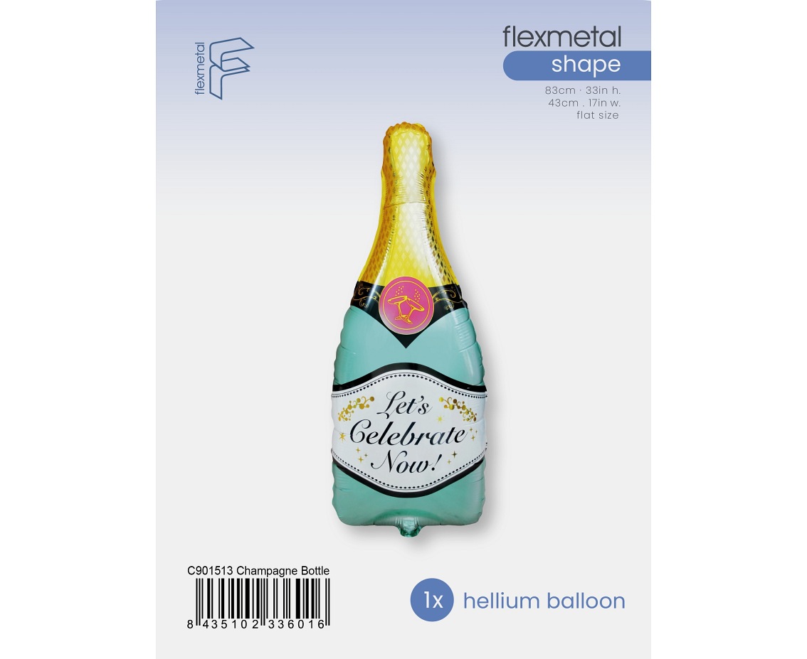 Balon foliowy 24" FX - Butelka szampana, pakowany KK