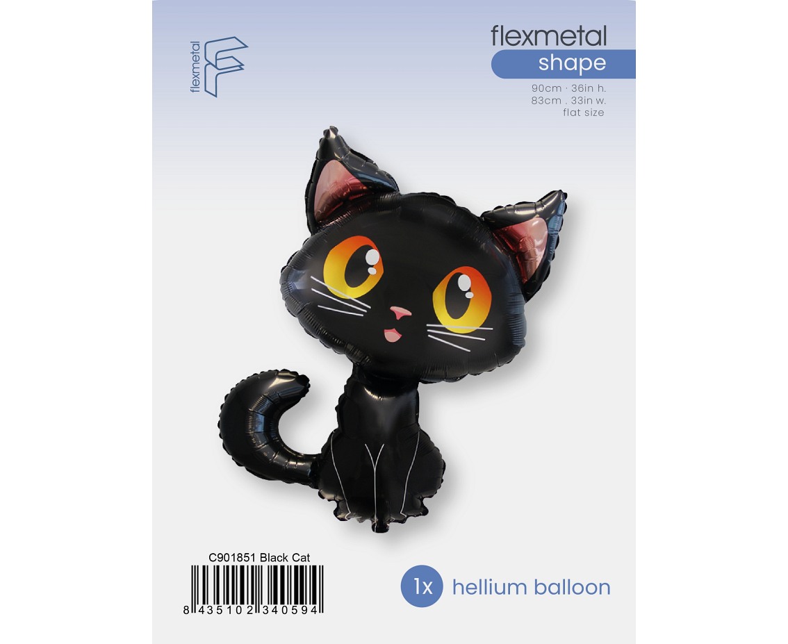 Balon foliowy 24" FX - Czarny kot, pakowany