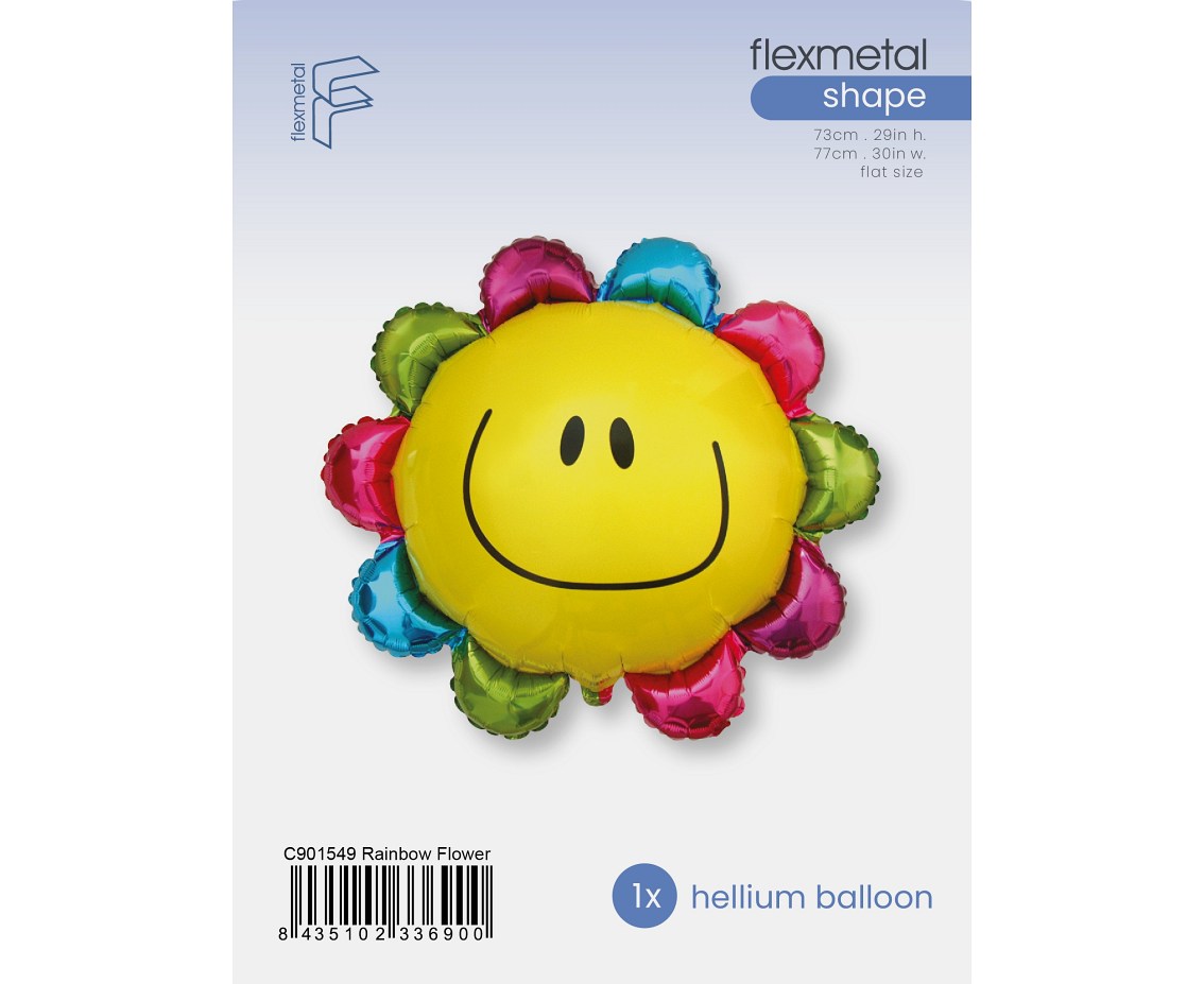 Balon foliowy 24" FX - Kwiatek (tęczowy), pakowany