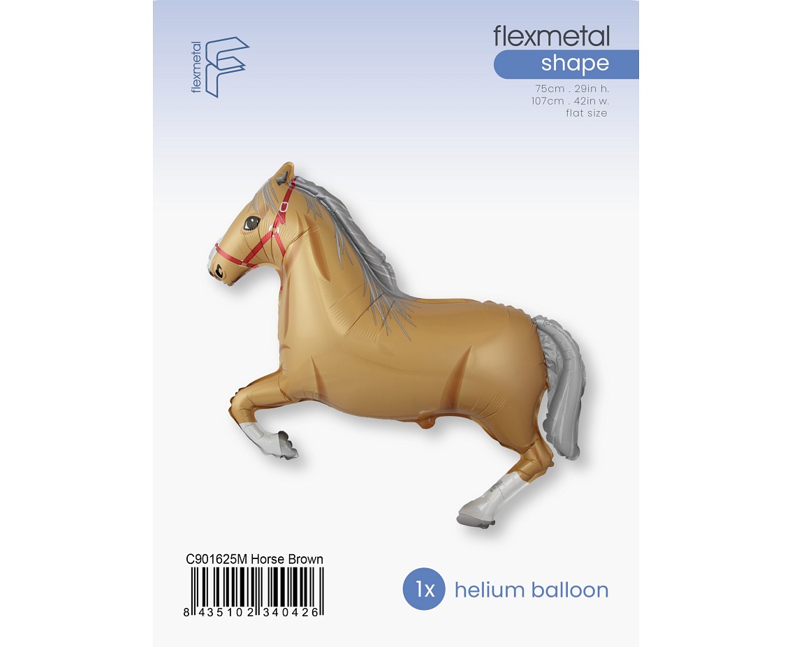 Balon foliowy 24" FX - Konie w galopie (brązowe), pakowany