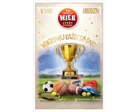 Kartka urodzinowa z naklejaną cyfrą, puchar