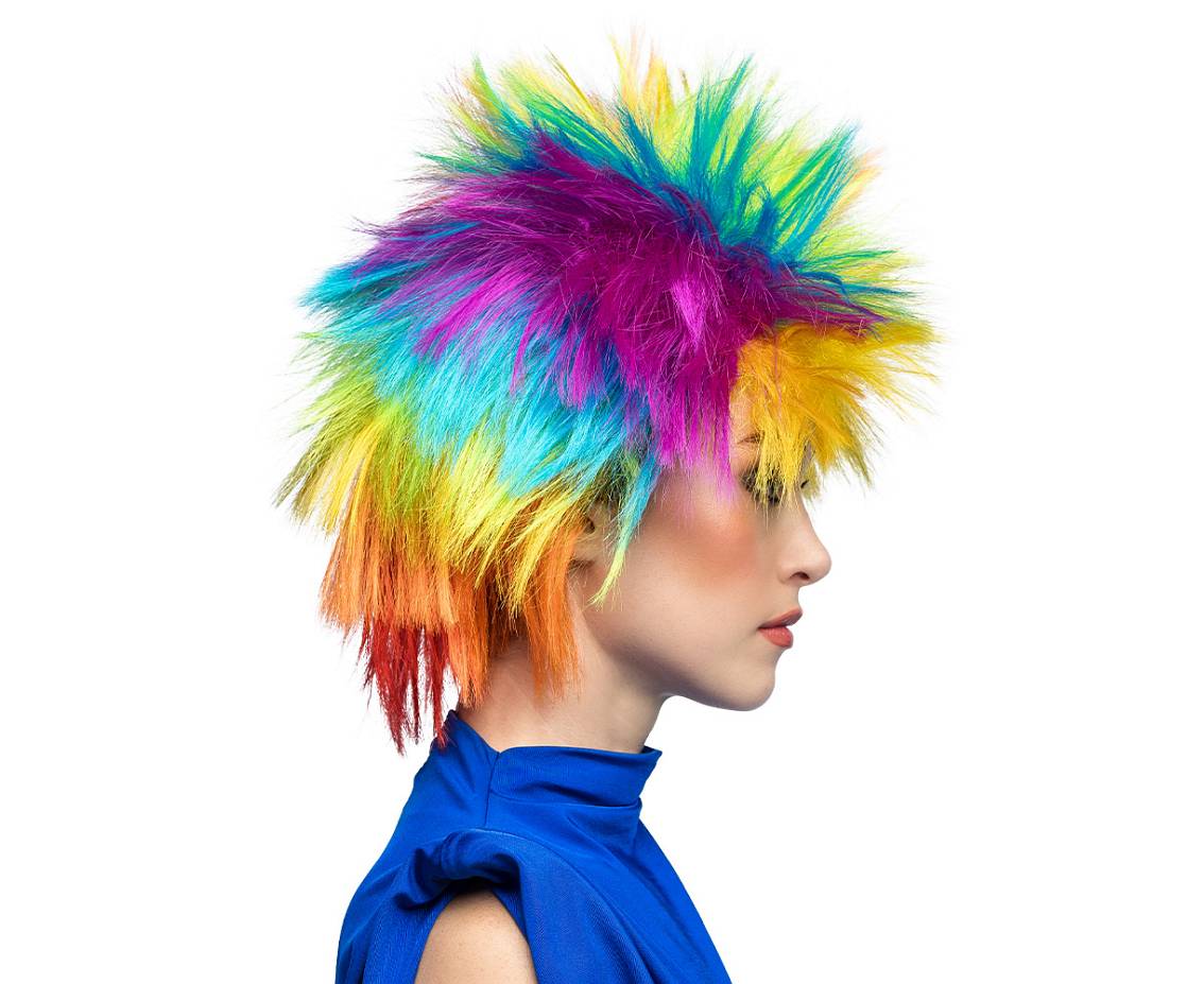 Peruka Punky rainbow