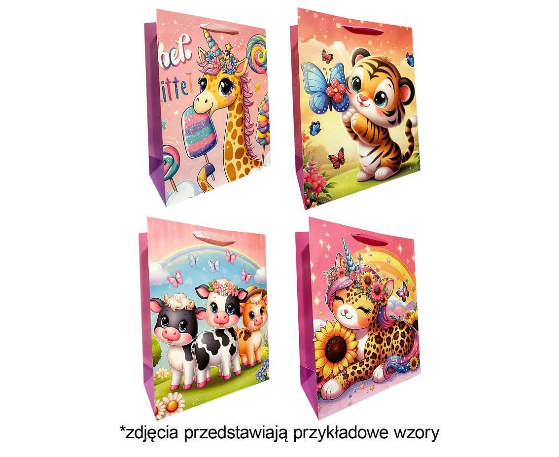 Torebka prezentowa A4 Dzięwczecy mix 26x32x10cm, mix 1 szt.