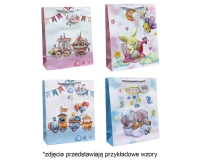 Torebka prezentowa A4 Baby Shower 26x32x12cm, mix 1 szt. KK