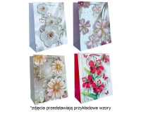Torebka prezentowa A5 kwiaty 18x23x10 cm. mix, 1 szt.