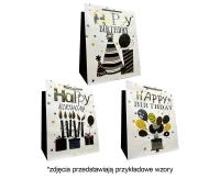 Torebka prezentowa (szerokie dno) A3 Happy Birthday 31 x40x25 cm. mix, 1 szt.