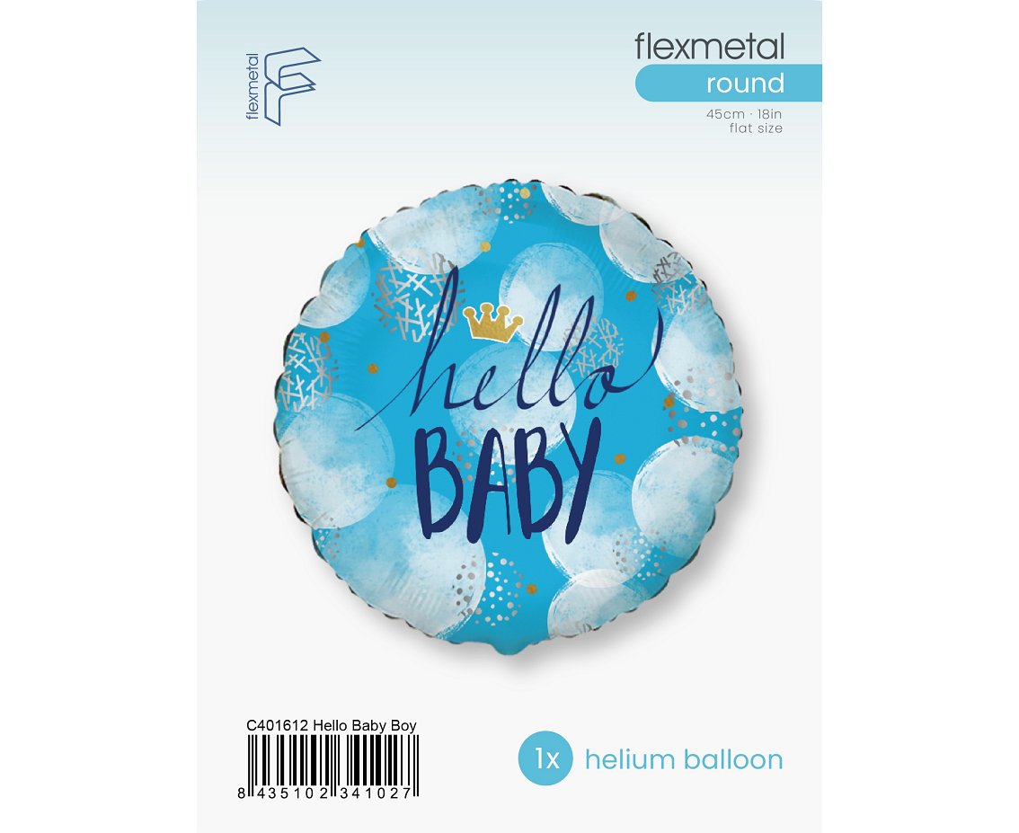 Balon foliowy 18" FX - Hello Baby Boy, pakowany