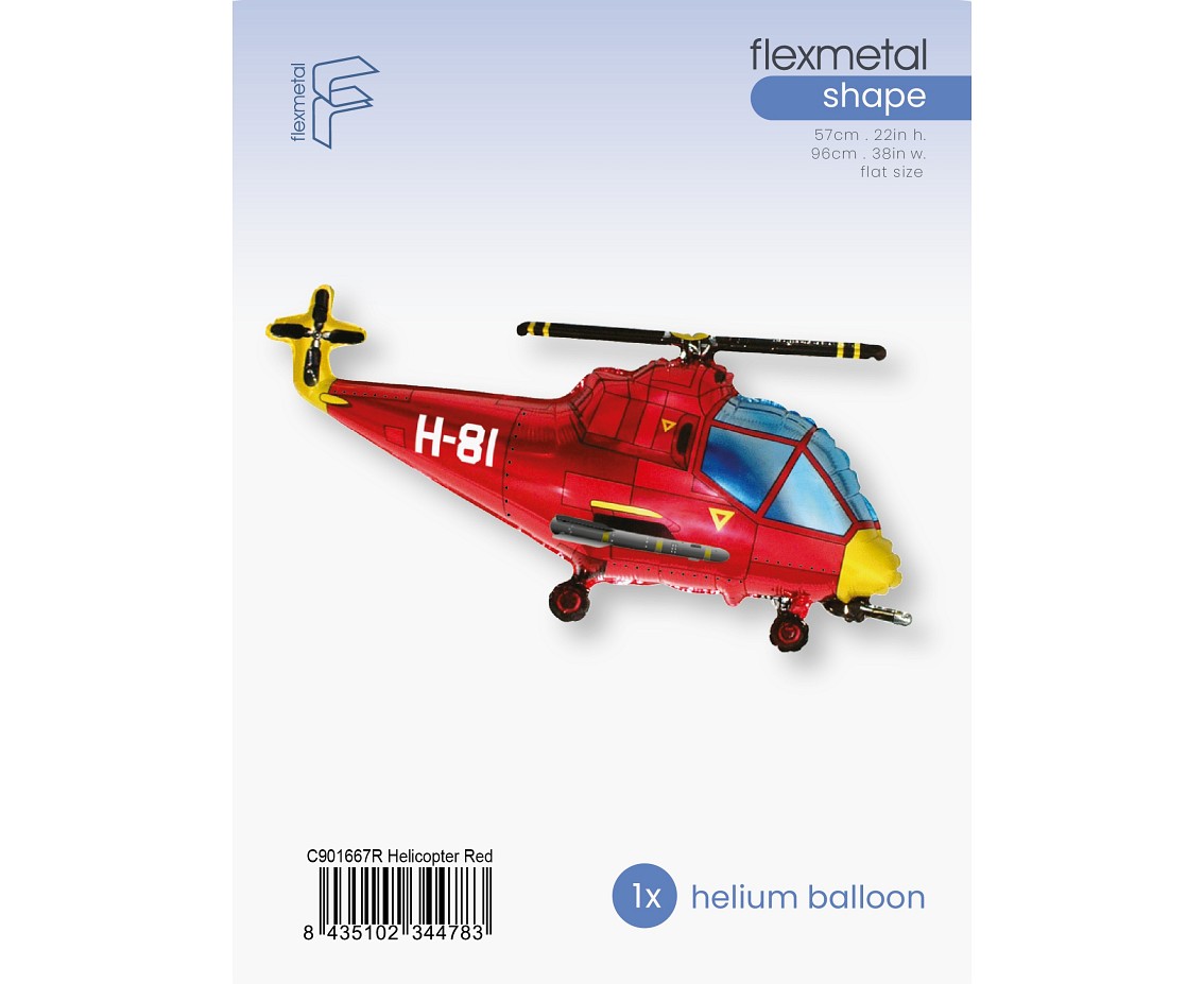 Balon foliowy 24" FX - "Helikopter" (czerwony), pakowany