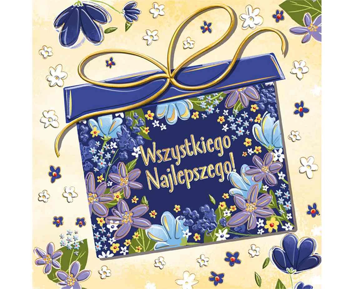 Kartka okolicznościowa Karnet KW Prezent w kwiatach ,1 szt.